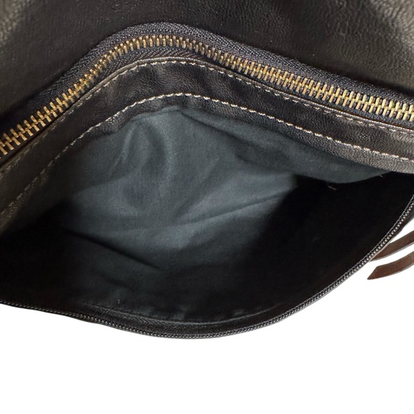 Fossil Vintage Corey Black Leather Crossbody Bag Y2K‎ Brown Adjustable Strap - Picture 7 of 15